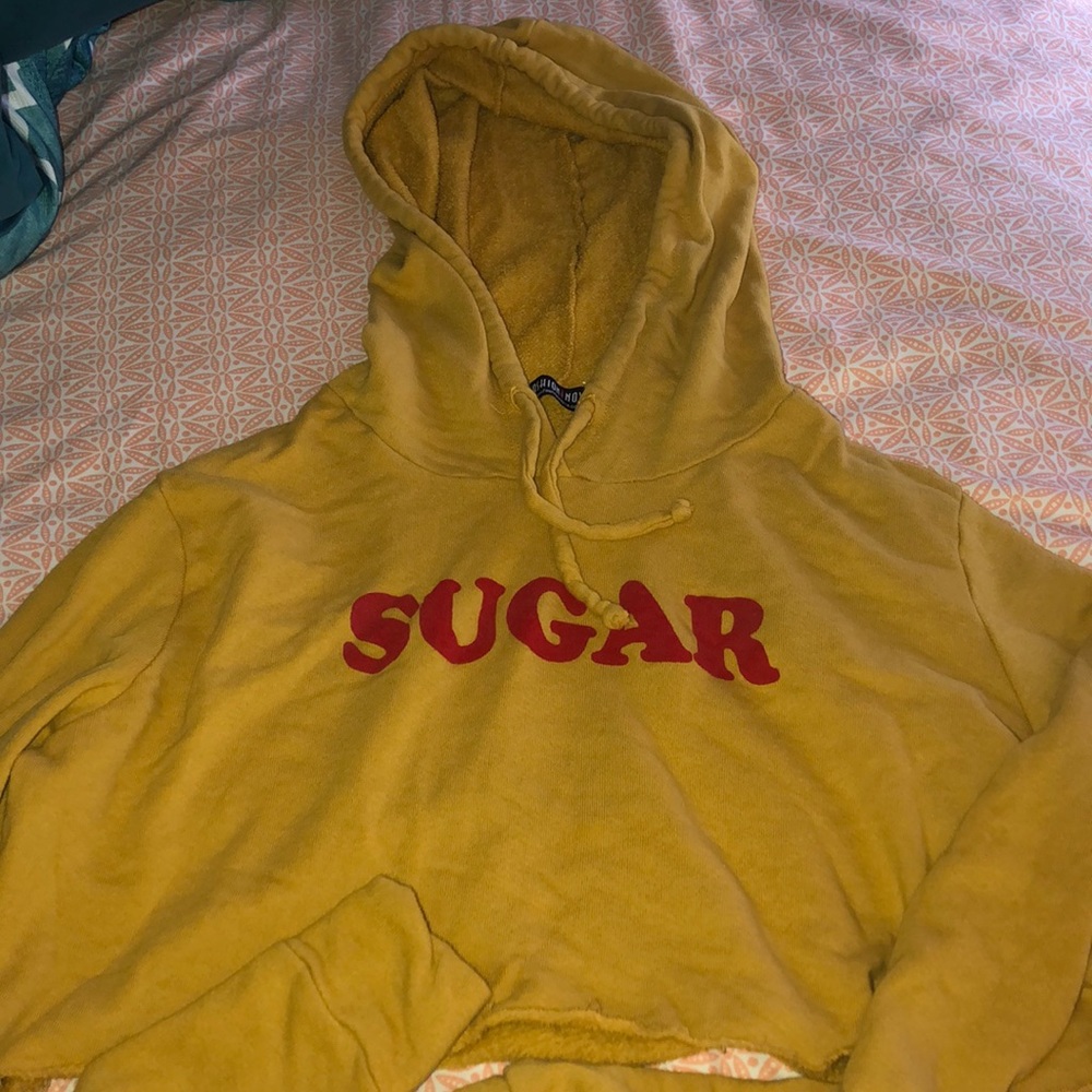 Cropped Yellow FashionNova Hoodie